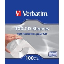 Verbatim Sobres de Papel para CD/DVD, Blanco, 100 Piezas