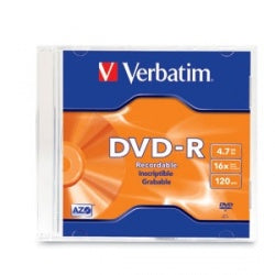 Verbatim Disco Vírgen para DVD, DVD-R, 16x, 1 Disco (95093)