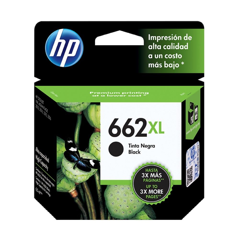 Tinta HP 662XL Negro Original.