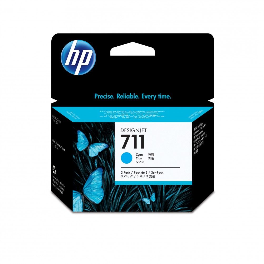 Kit de Cartuchos HP 711 3-pack 29-ml Cian HP DesignJet T120, T520