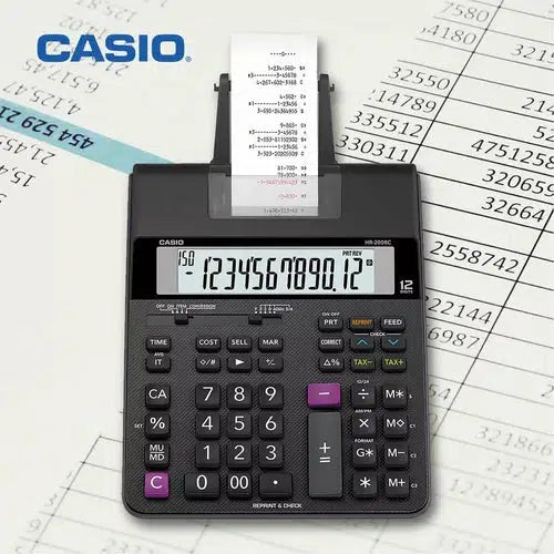 Calculadora Sumadora Casio Hr-200rc De Escritorio Negra