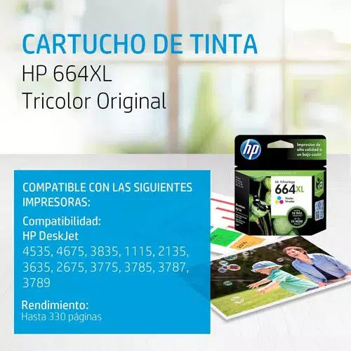 Cartucho De Tinta Hp 664 Xl Ink Advantage Original Tricolor