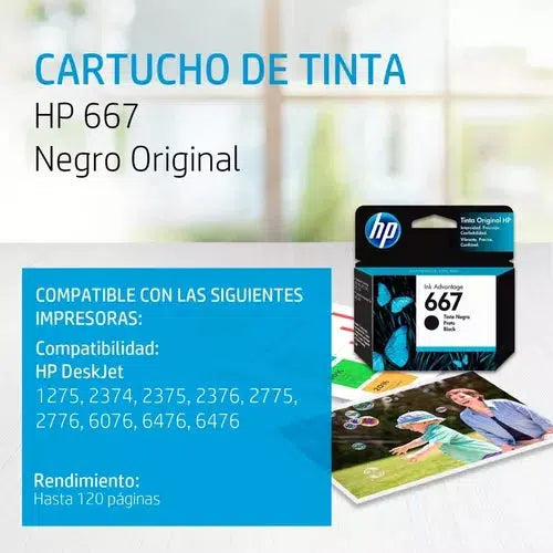 Cartucho De Tinta Hp 667 Ink Advantage Original