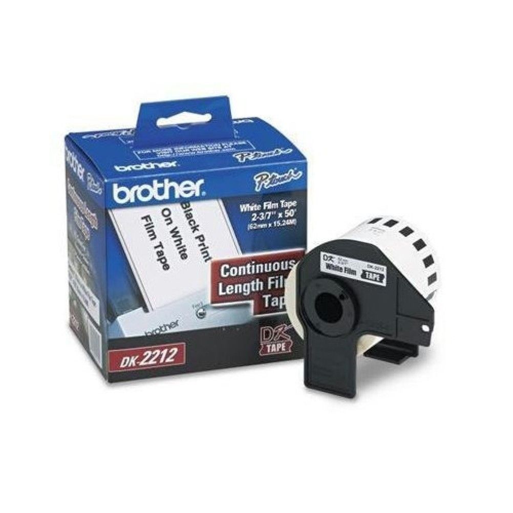 Rollo de Etiqueta Autoadhesiva Brother DK2212 Negro, Blanco