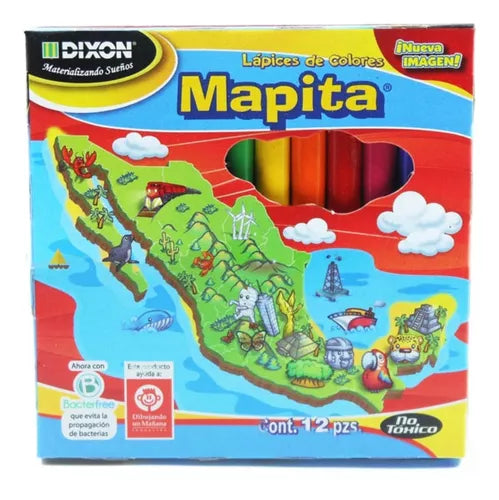 Lápices De Colores Mapita Dixon Cortos Caja Con 12 Colores