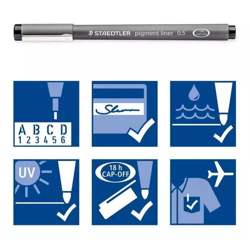 Estilógrafo Staedtler Kit Tinta Negra Puntas Diferentes 8 Pz