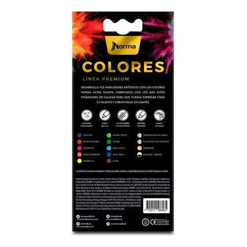 Lápices De Colores Norma Premium Suaves Caja Con 14 Piezas