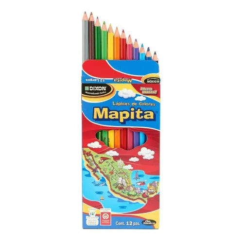 Lápices De Colores Mapita Dixon Largos Caja Con 12 Colores