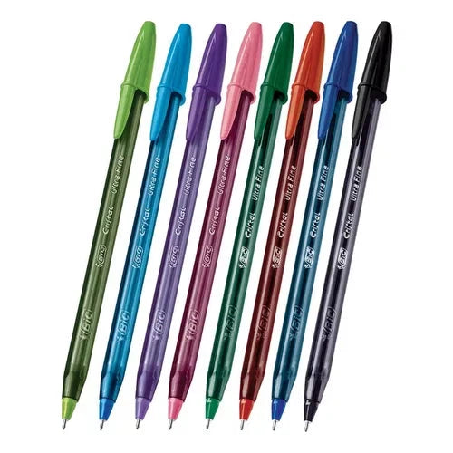 Bolígrafo Pluma Bic Cristal Punto Ultrafino 0.7 Mm 15 Piezas