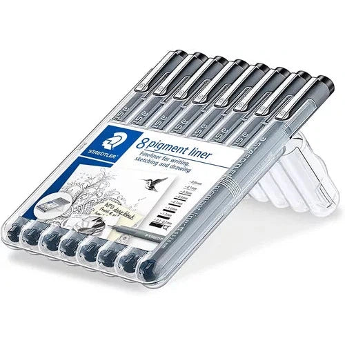 Estilógrafo Staedtler Kit Tinta Negra Puntas Diferentes 8 Pz