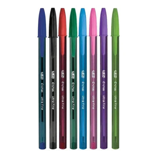 Bolígrafo Pluma Bic Cristal Punto Ultrafino 0.7 Mm 15 Piezas