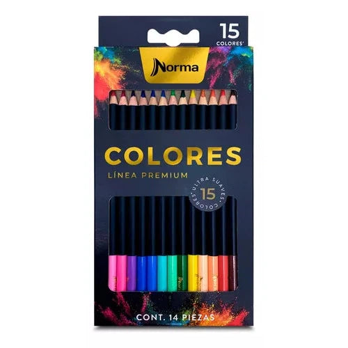 Lápices De Colores Norma Premium Suaves Caja Con 14 Piezas