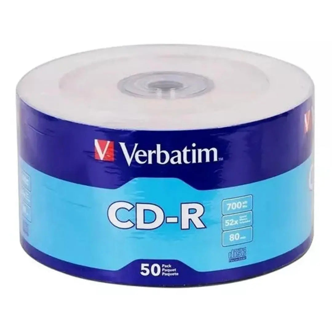 Disco Compacto Cd-r Verbatim 700 Mb 52x 80 Mins 50 Piezas