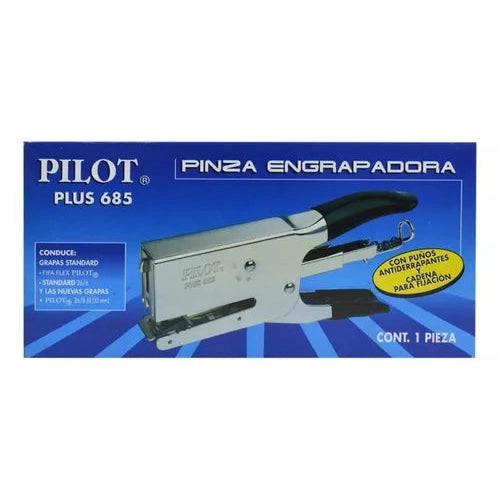 Engrapadora De Pinza Pilot Plus 685 Standard Cromada Oficina