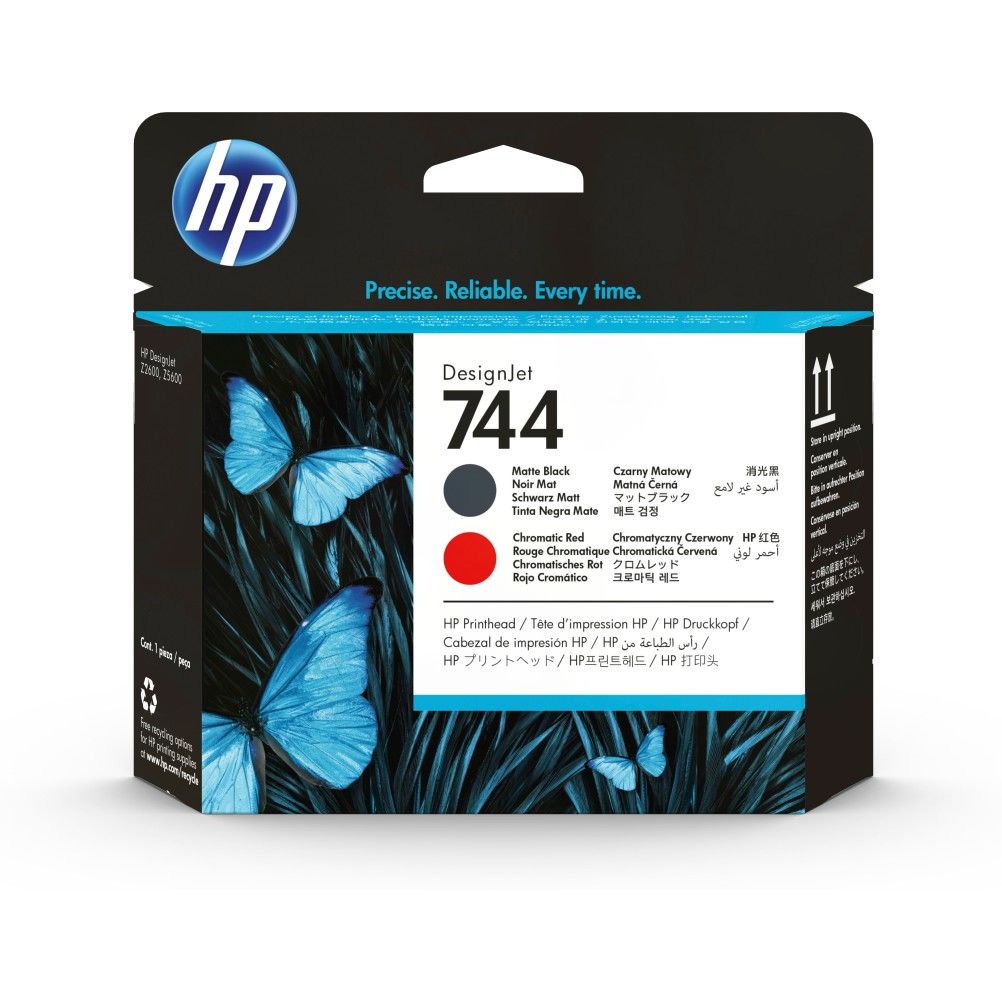 Cabezal de Impresora HP 744 Rojo Cromático. Negro Mate Inyección de Tinta Térmica DesignJet Z2600,  Z5600