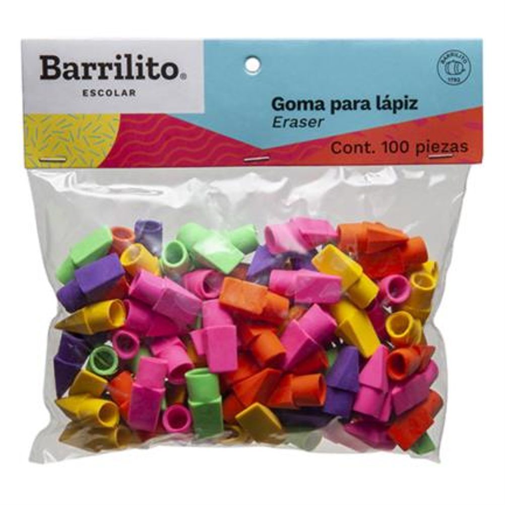 Goma para Lápiz Barrilito GO100 Colores Surtidos 100 Pieza(s)