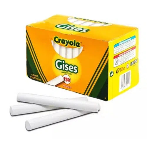 Gises Blancos Crayola Antipolvo Anti Polvo Caja Con 150 Pzs