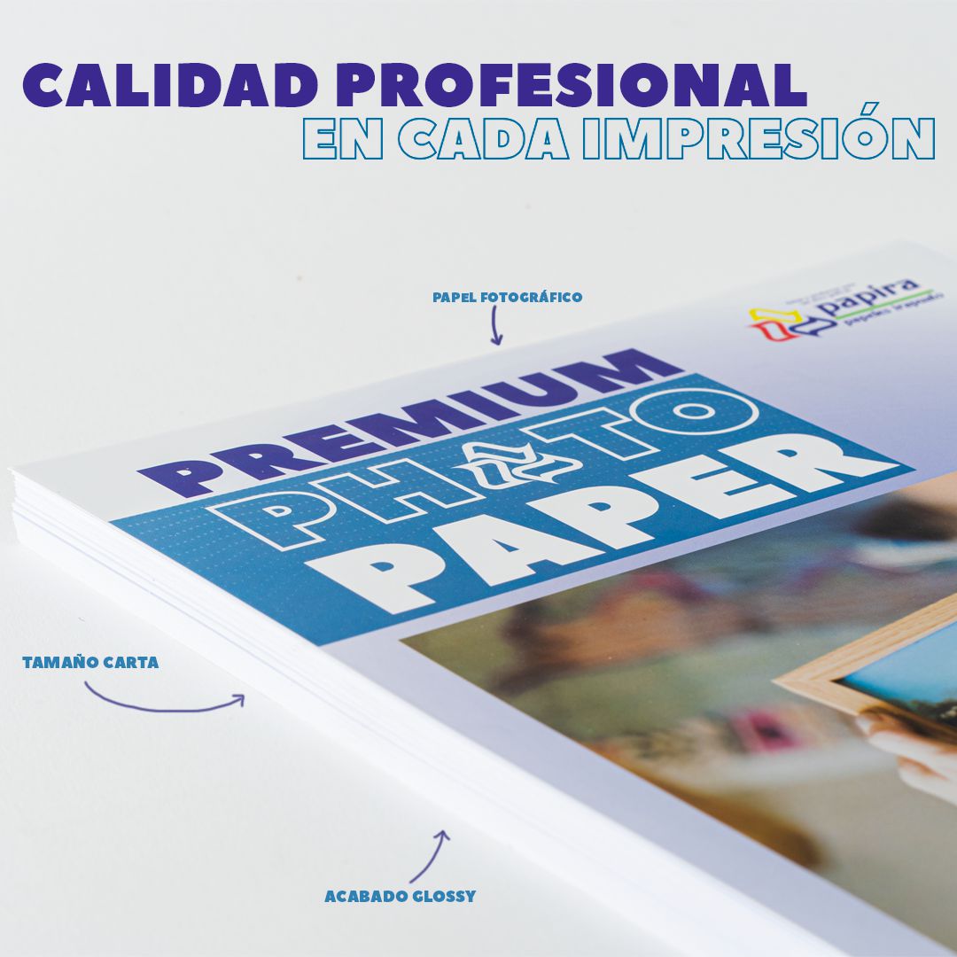 Papel Fotográfico Glossy Tamaño Carta Papira