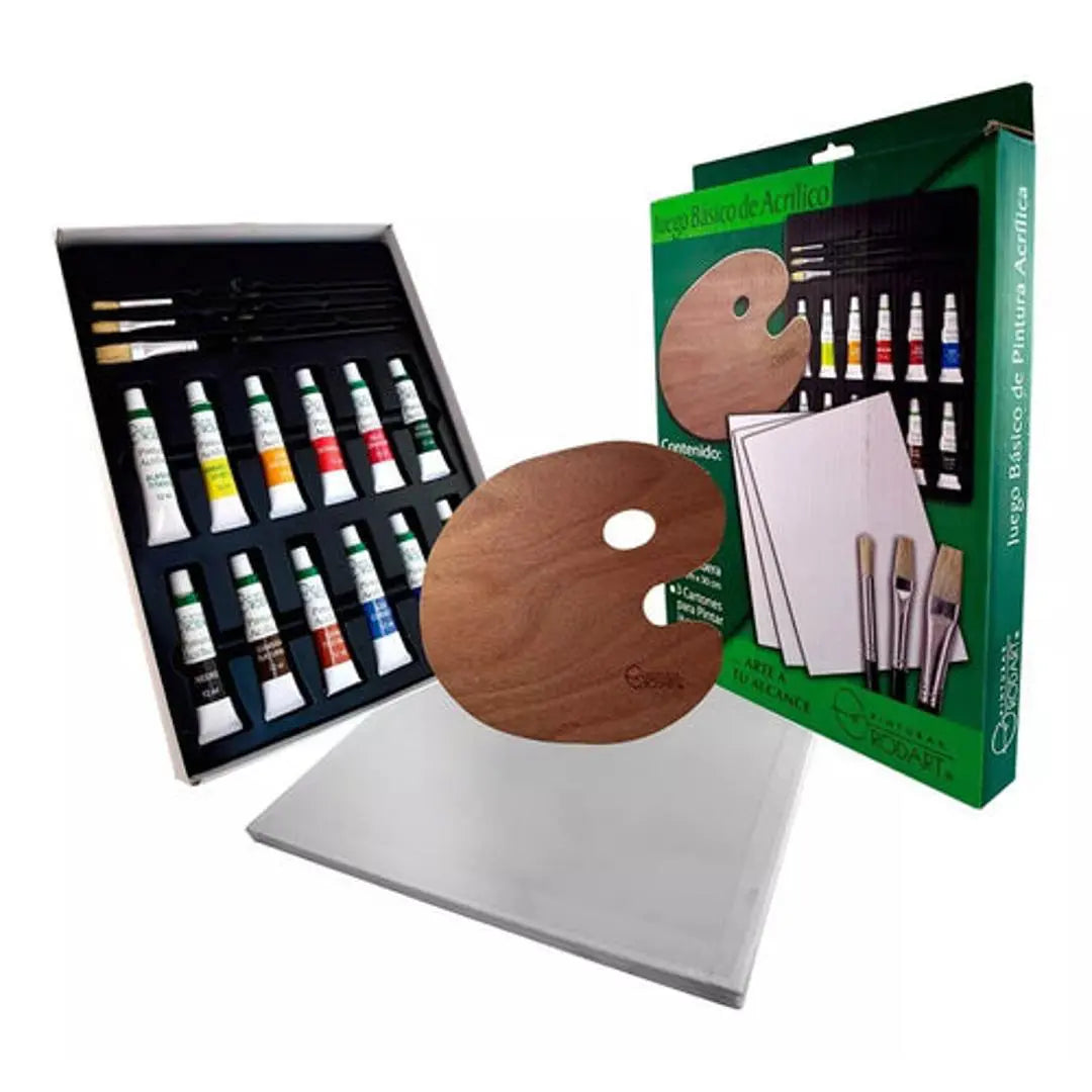 Juego Básico De Pintura Acrílica Rodart 12 Colores 12 Ml