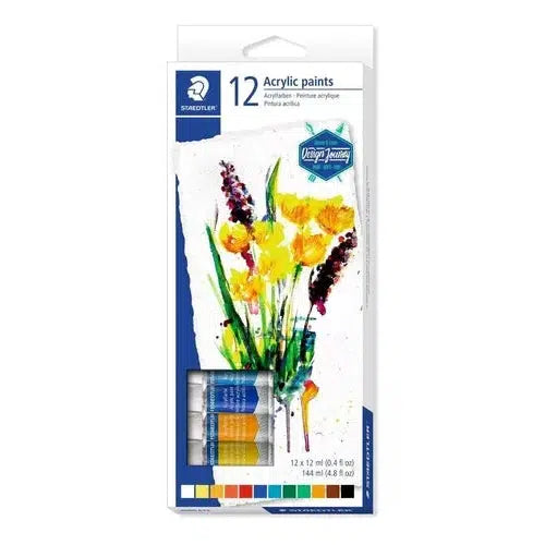 Kit Pinturas Acrílicas Staedtler Caja Con 12 Colores 12 Ml