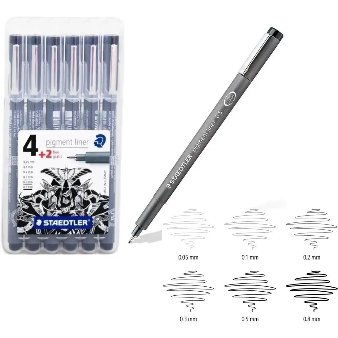 Estilógrafo Staedtler Kit Tinta Negra Puntas Diferentes