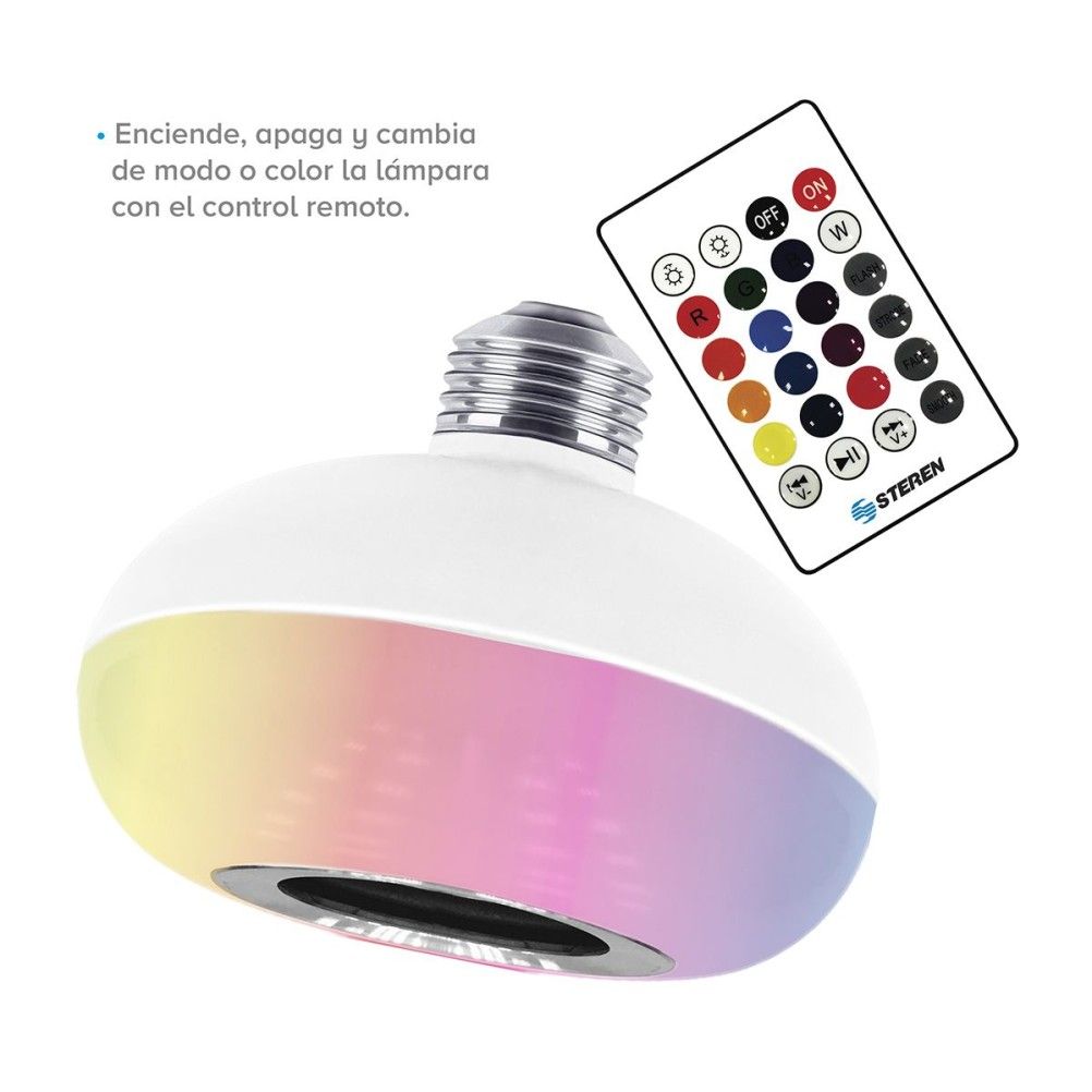 Foco Inteligente Steren LAM-BOC Potencia 6.5W Flujo Luminoso 806 lm Iluminación RGB Material Policarbonato Color Blanco