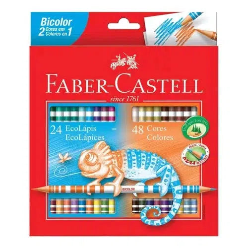 Lápices De Colores Faber Castell 24 Doble Punta 48 Colores