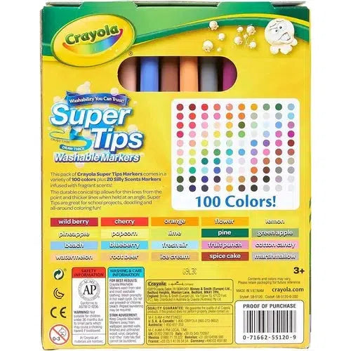 Marcadores Plumones Crayola Super Tips Lavables 120 Piezas