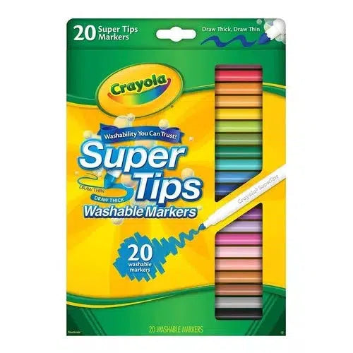 Marcadores Plumones Crayola Super Tips Lavables 20 Colores
