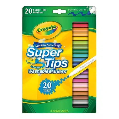 Marcadores Plumones Crayola Super Tips Lavables 20 Colores, 45% OFF