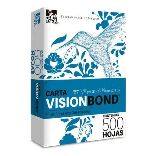 Papel Vision Bond Copamex Blanco 75 Gramos Carta 500 Hojas