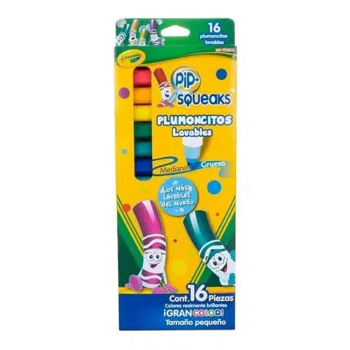 Plumones Plumocitos Lavables Crayola Pip Squeaks 16 Colores