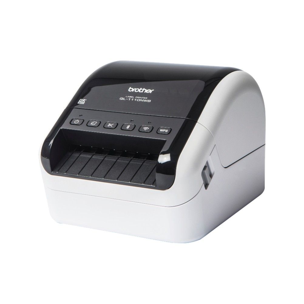 Impresora de Etiquetas Brother QL-1110NWB Monocromatica Térmica Directa Inalámbrico Bluetooth Negro, Blanco