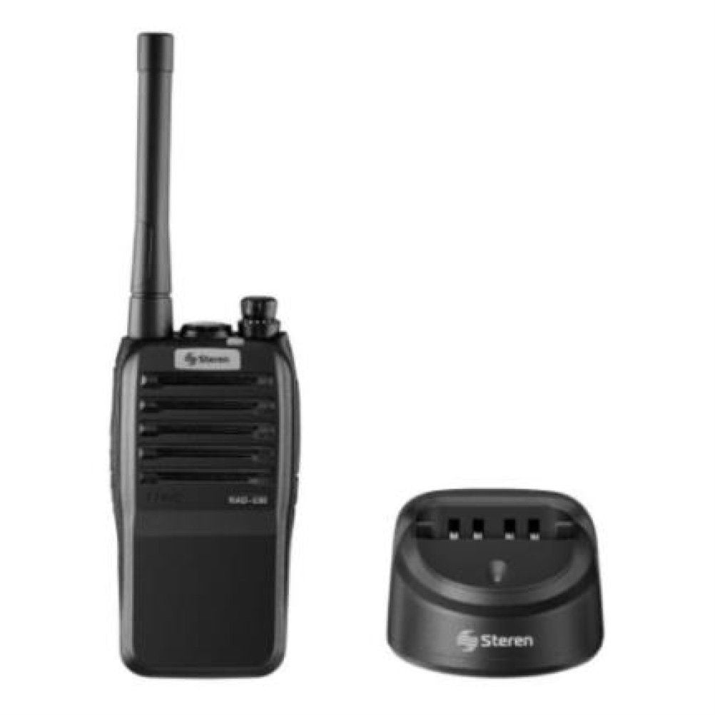 Radio Intercomunicador Steren RAD-530 Potencia 7W 16 Canales UHF Alcance hasta 7km 750 mA Color Negro