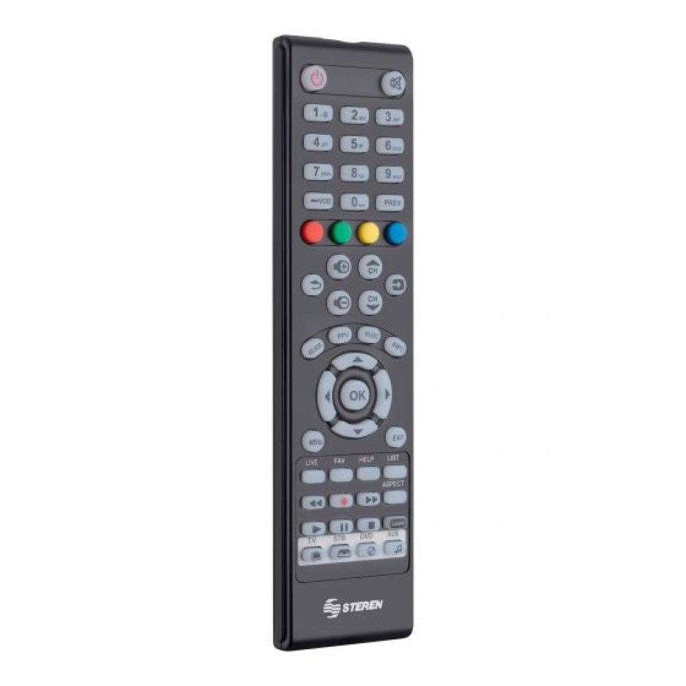 Control Remoto Steren RM-115 Infrarrojos Códigos Programados 4 en 1 Negro