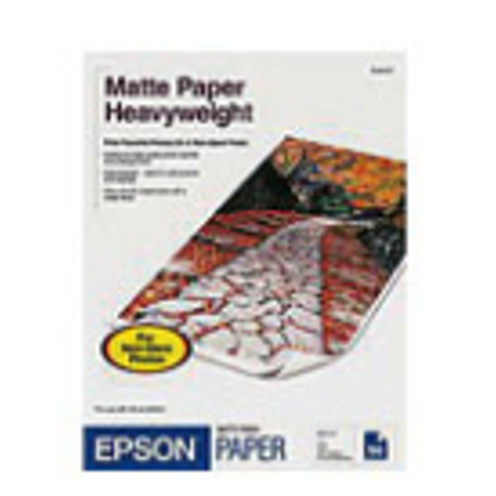 Papel Fotográfico Epson Heavyweight S041257 Impresora de Inyección de Tinta Tamaño Carta (8.5"X11") Tipo Mate Color Blanco 50 Hoja(s)