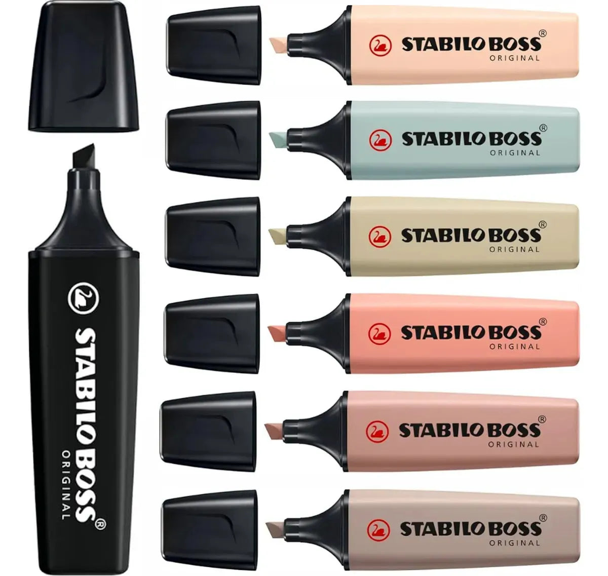 Kit Resaltadores Marcatextos Stabilo Boss Nature Colors 7 Pz