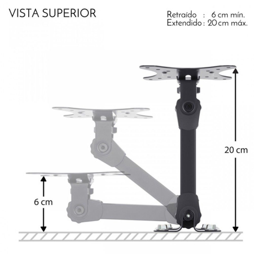 Soporte para TV Steren STV-021 (23") 10 kg Inclinable  -10 - 15° Ajustable Negro