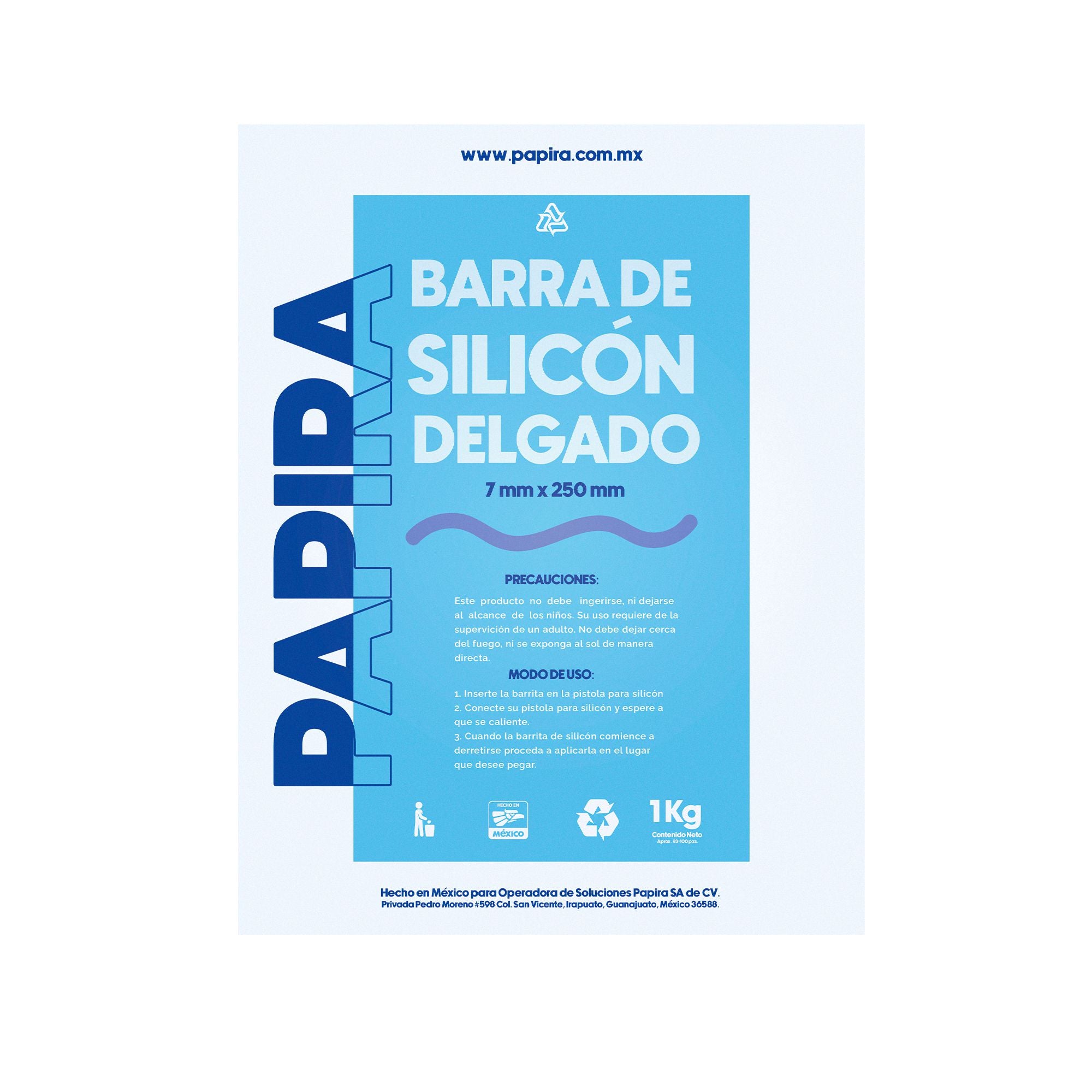 Barras De Silicón Delgado Papira Bolsa De 1 Kilo