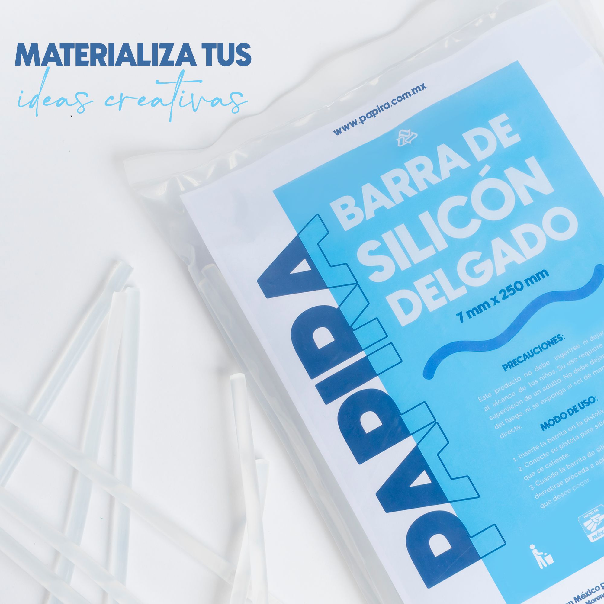 Barras De Silicón Delgado Papira Bolsa De 1 Kilo