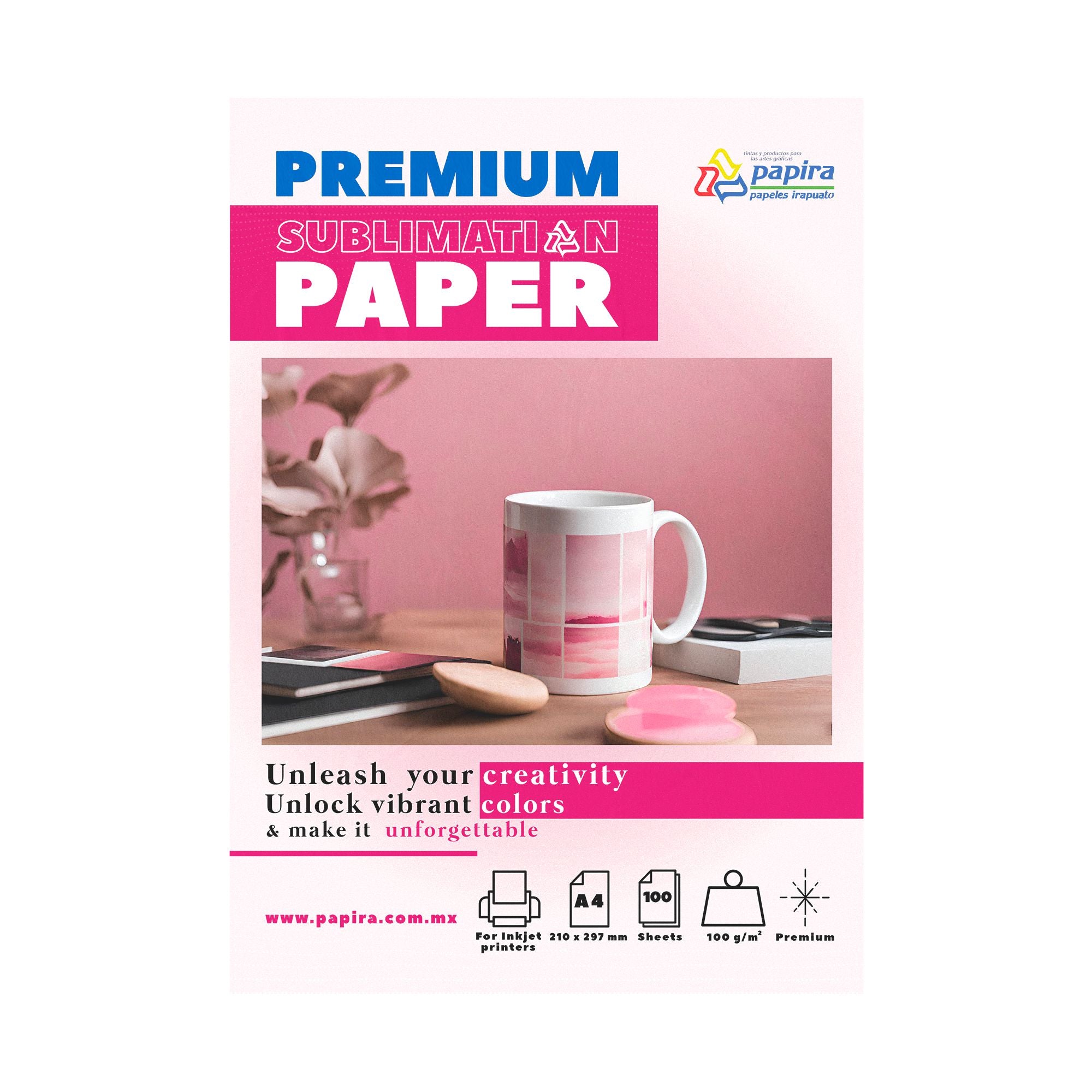 Papel Para Sublimación Papira Premium A4 Paquete 100 Hojas