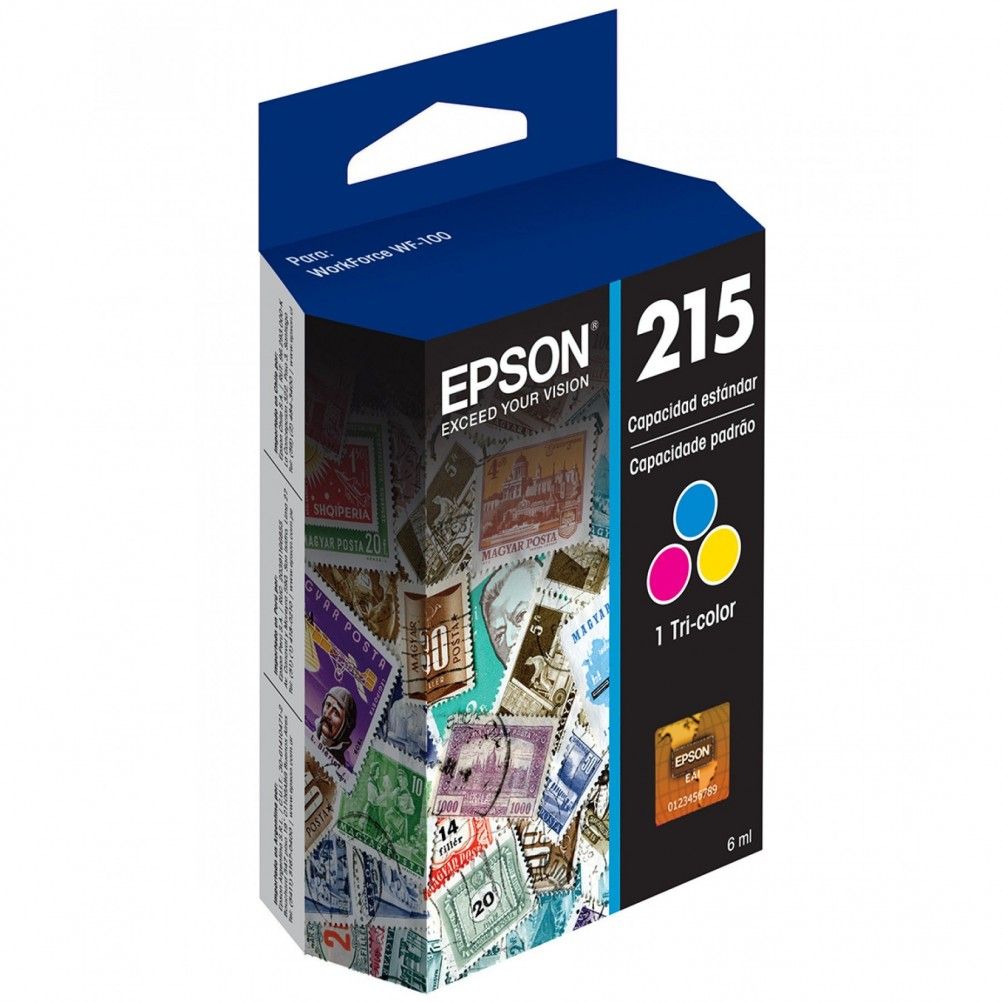 CARTUCHO EPSON 215 TRICOLOR, 200ML, 250 PÁGINAS T215520-AL