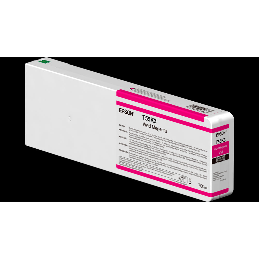 Cartucho de Tinta Epson UltraChrome HD T55K400 Color Magenta Vivo Contenido 700ml Compatible con SureColor SC-P7000 STD Spectro SureColor SC-P8000 STD