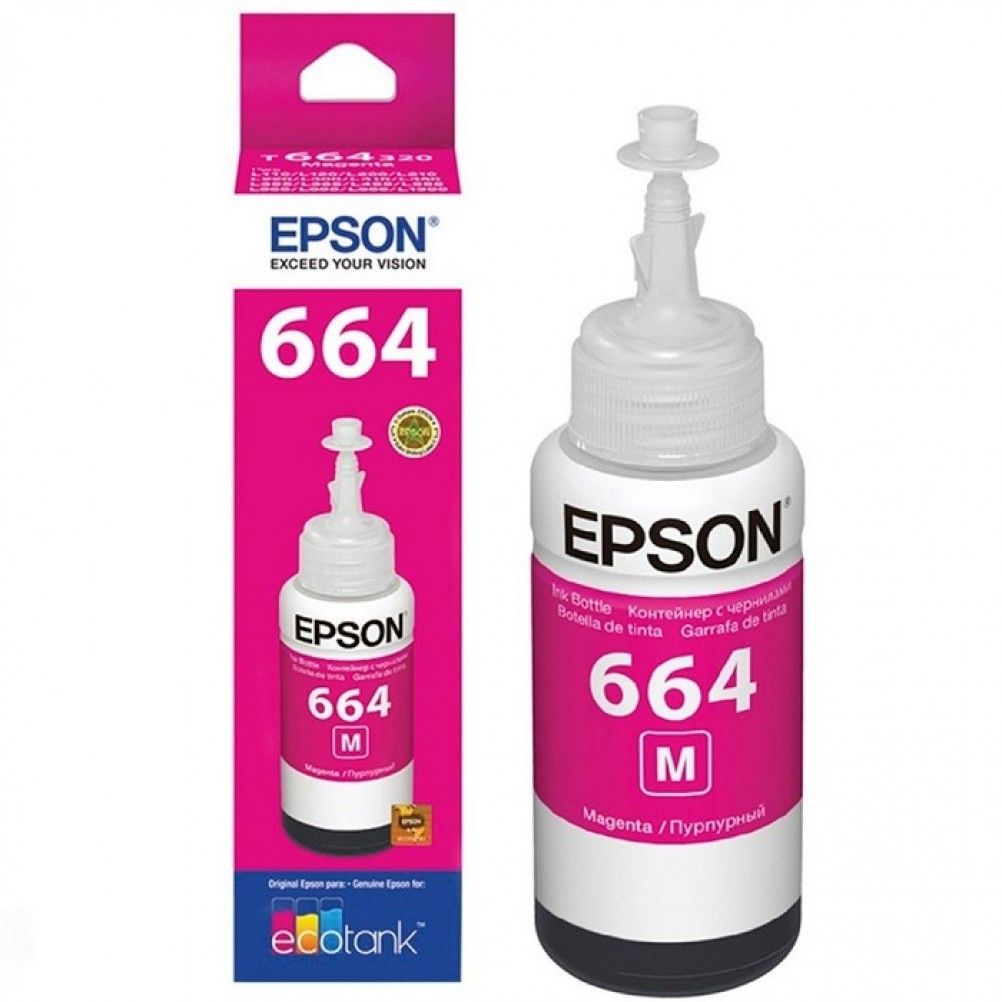 Tinta para Impresora EPSON 664 Magenta Ecotank T664320-AL