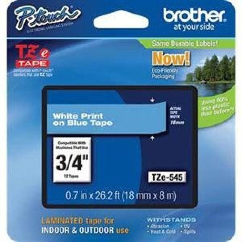 Cinta para Impresora de Etiquetas Brother TZe545 TZ Blanco sobre Azul PT300,310B