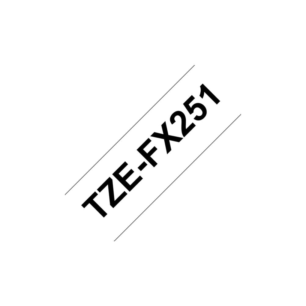 Cinta para Impresora de Etiquetas Brother TZe-FX251 TZe Transferencia Térmica Negro sobre Blanco