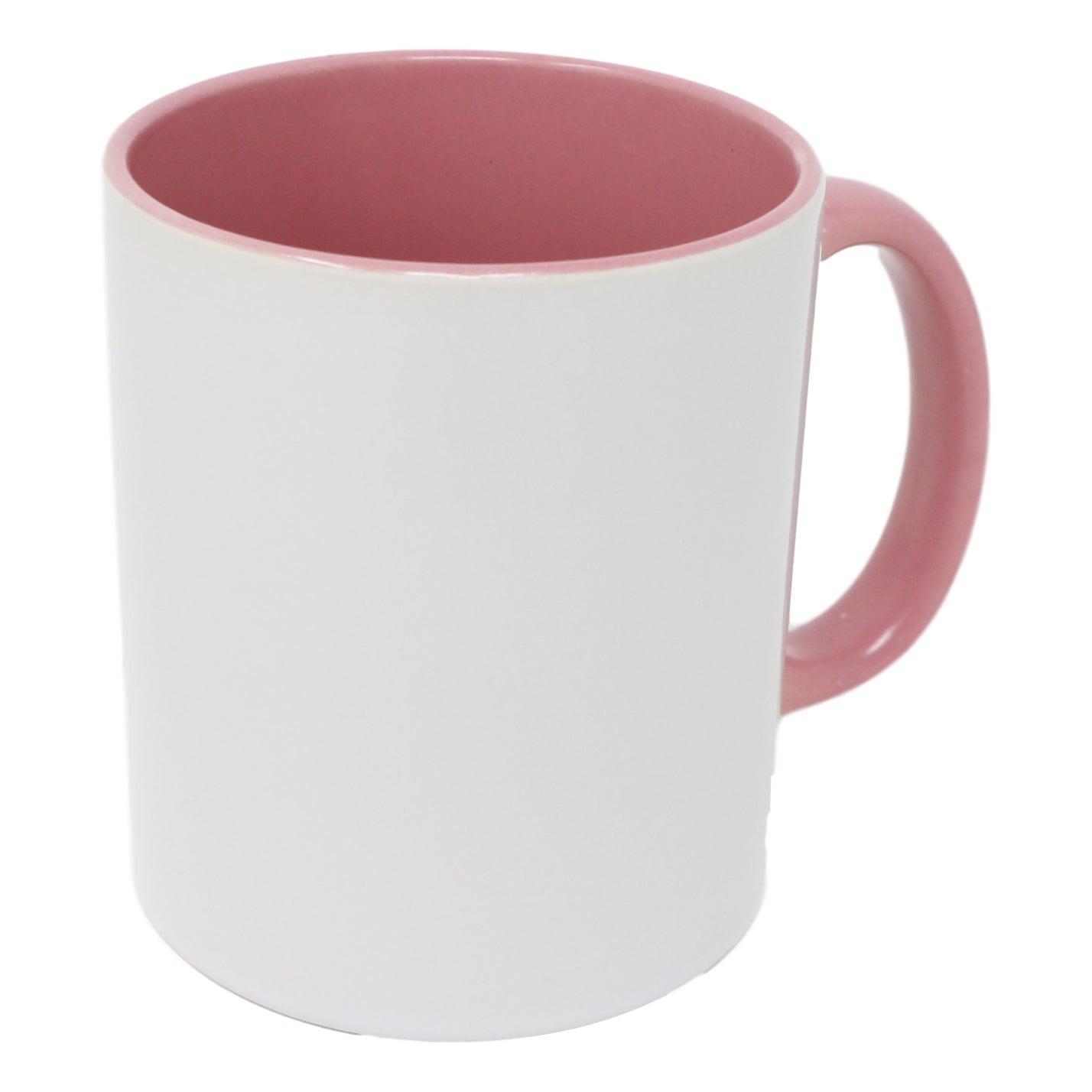 Taza de color interno y asa de color rosa 11 oz – Un toque sútil