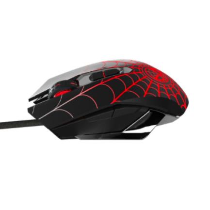 Mouse Gamer Óptico Marvel Spider-Man, Alámbrico, USB, 2400DPI, Negro/Rojo Xtech