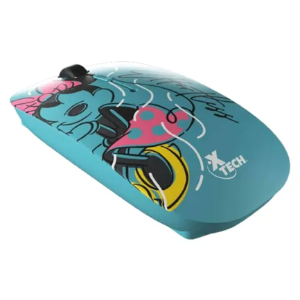 Mouse Óptico Minnie Mouse XTM-D340MM, Inalámbrico, 1600DPI, Aguamarina Xtech