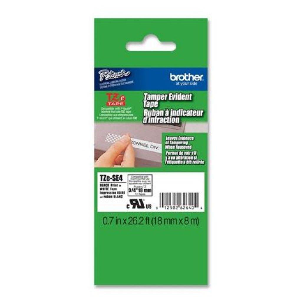 Cinta para Impresora de Etiquetas Brother TZE-SE4 TZ Transferencia Térmica Blanco